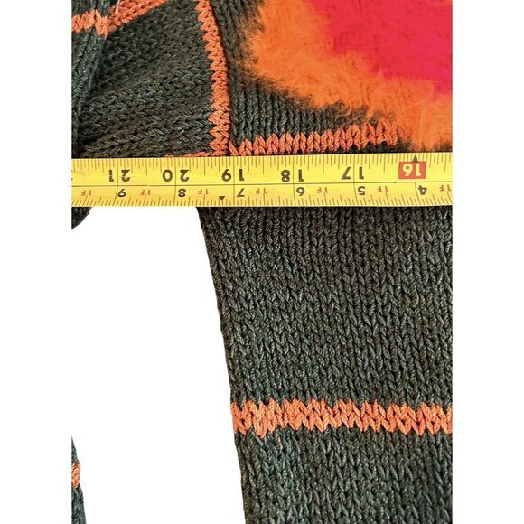 Sweater VTG 80s Sheila Raymond Asymmetric Oval Wool Blend Crew Neck Angora Sz M - Picture 7 of 11